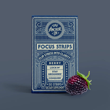 Anchor In Berry Focus Strips with L-Theanine, Magnesium and Ashwagandha